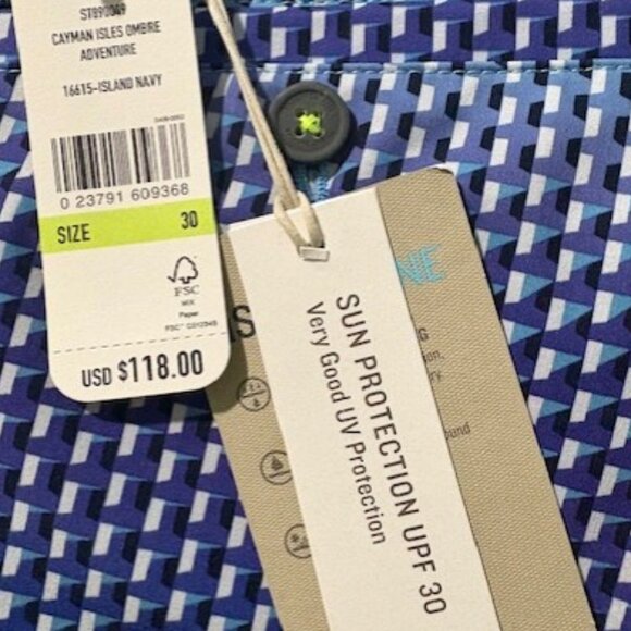 Tommy Bahama Cayman Isles Ombre Adventure Shorts Men's 30 Island Navy Blue NWT - Picture 9 of 11